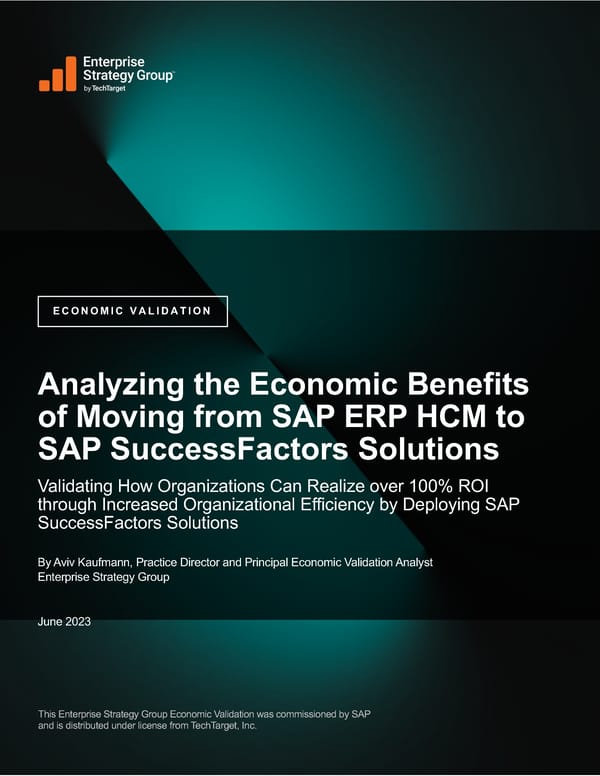 Analyzing the Economic Benefits of Moving from SAP ERP HCM to SAP SuccessFactors Solutions - Page 1