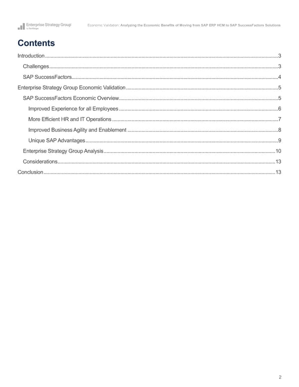 Analyzing the Economic Benefits of Moving from SAP ERP HCM to SAP SuccessFactors Solutions - Page 2