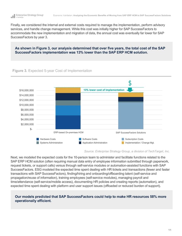 Analyzing the Economic Benefits of Moving from SAP ERP HCM to SAP SuccessFactors Solutions - Page 11