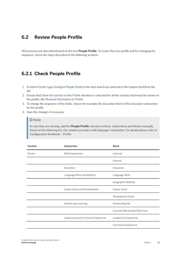 People Profile Generic Setup: Getting Started - Page 17