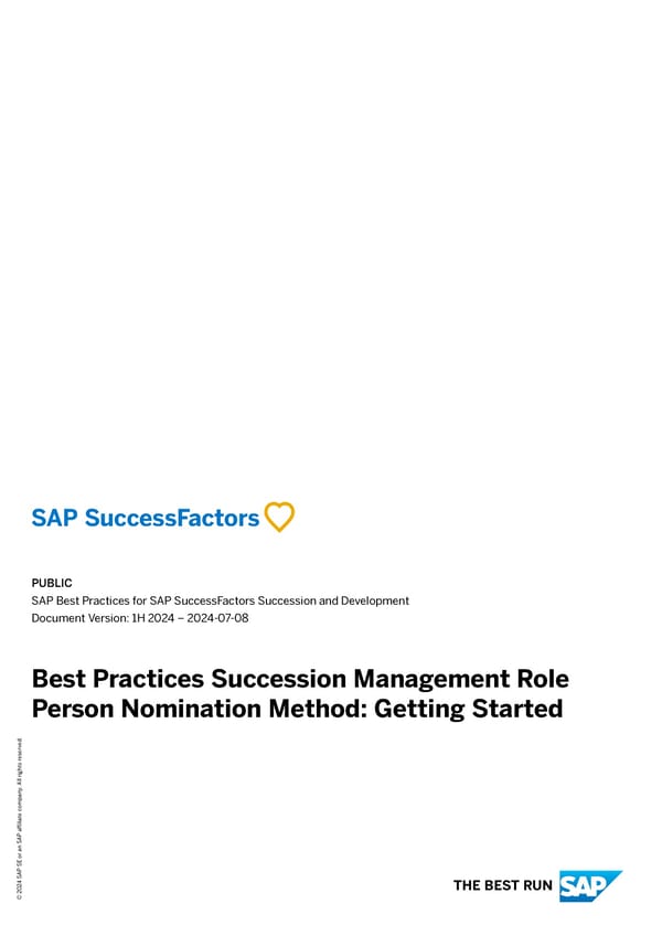 Succession Management Role Person Nomination Method: Getting Started - Page 1