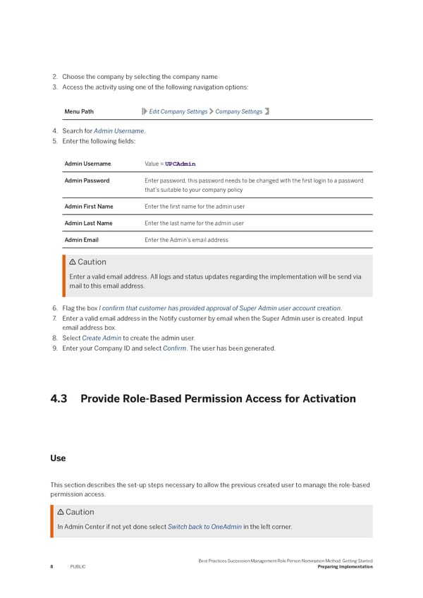 Succession Management Role Person Nomination Method: Getting Started - Page 8
