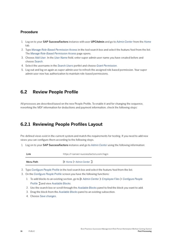 Succession Management Role Person Nomination Method: Getting Started - Page 16